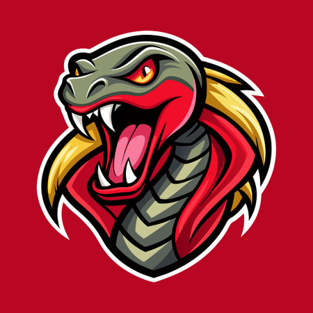 Fiery and Graceful Snake Mascot Logo in Vector Graphicのイラスト素材