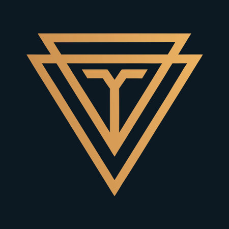 Modern Initial Letter T or Y V Logo Template with Abstract Linesのイラスト素材
