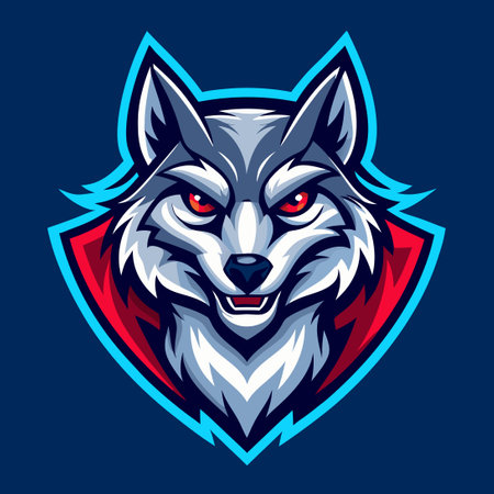 Majestic Wolf Mascot Logo Illustration with Predatory Gazeのイラスト素材