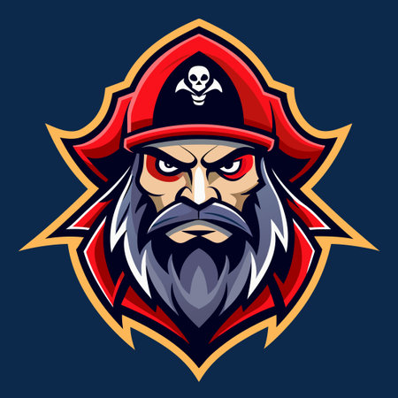 Majestic Pirate Mascot Logo Design in Vector Graphic Illustrationのイラスト素材
