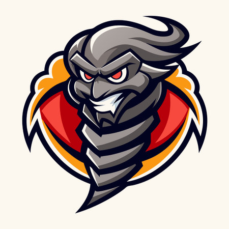 Vector Illustration of a Fierce and Powerful Tornado Mascot Logoのイラスト素材
