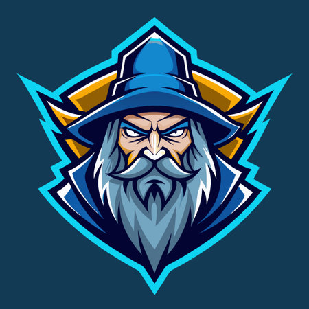 Enchanting Wizard Mascot Logo with Vector Illustrationのイラスト素材