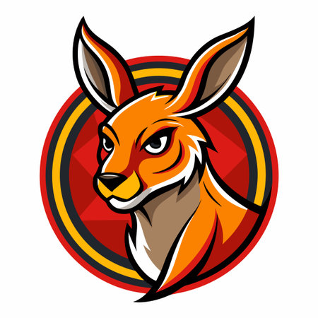 Energetic Kangaroo Mascot Logo for Sports or Youth Organizationのイラスト素材