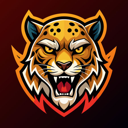Fierce Jaguar and Leopard Gaming Mascot Logo Design for Esports Teamsのイラスト素材