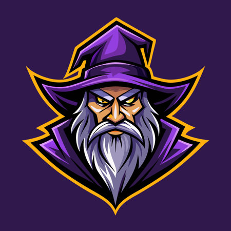 Captivating Wizard Mascot Logo with Vibrant Vector Graphicsのイラスト素材