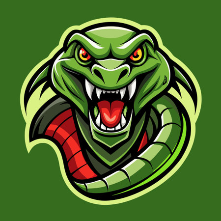 Striking Vector Mascot Logo Design Featuring a Serpentine Characterのイラスト素材