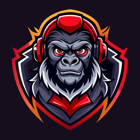 Ferocious King Kong Esport Gaming Mascot Logo with Ape and Gorilla Featuresのイラスト素材