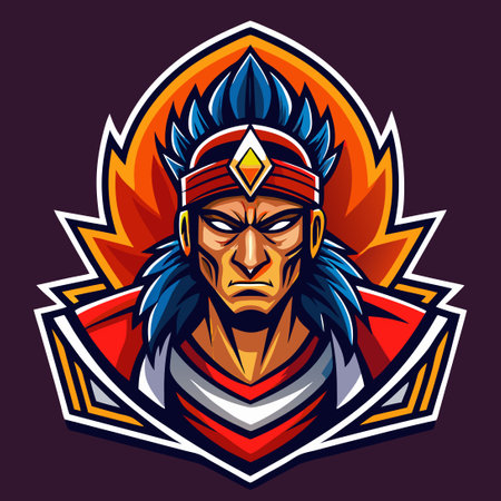 Indian Esports Logo Mascot Depicting Lion's Head with Patriotismのイラスト素材
