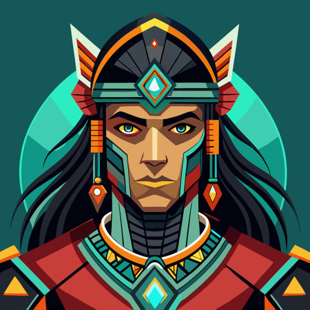 Majestic Apache from the Indian Tribe, Created with Generative AIのイラスト素材