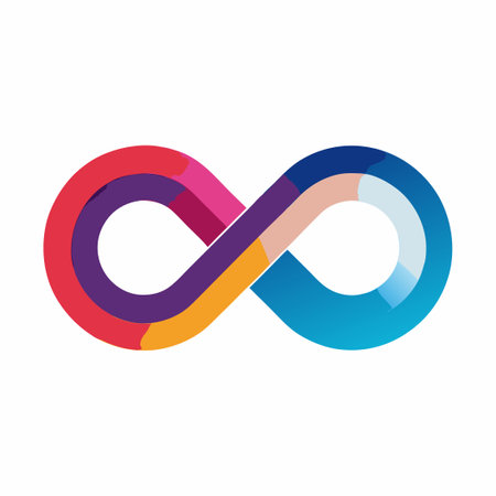 Vibrant Infinity Symbol Representing Endless Possibilities and Infinite Connectionsのイラスト素材