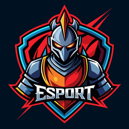 Majestic Knight Mascot Embodies Esports Valor and Braveryのイラスト素材