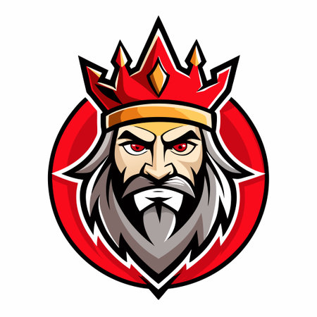 Fierce King Head Mascot Logo for Team Sportsのイラスト素材