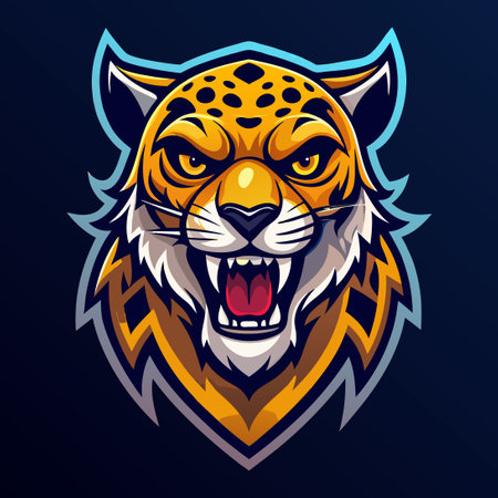 Ferocious Jaguar and Leopard Esports Mascot Logo Designのイラスト素材