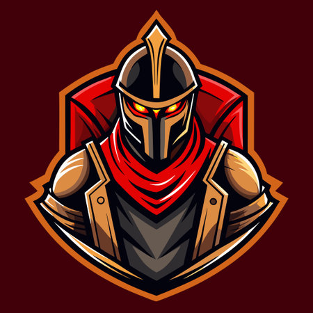 Intriguing Knight Sparta E-sports Gaming Mascot Logo Design for Esports Teamsのイラスト素材