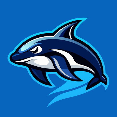 Majestic Killer Whale Logo Template for Professional Brandingのイラスト素材