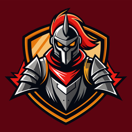Knight Esport Mascot Logo: Fierce and Determined Warriorのイラスト素材