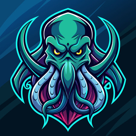 Ferocious Kraken Esport Logo Mascot: Striking Symbol for Gaming Teamsのイラスト素材