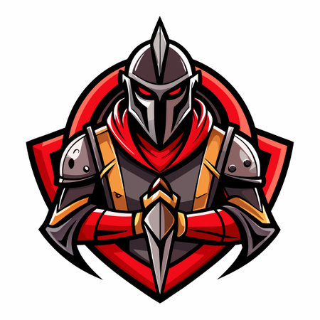 Fierce Knight Paladin Warrior Crusader in Epic Esports Gaming Battleのイラスト素材