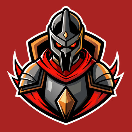 Armored Knight Warrior Embodies Valor in Esports Gamingのイラスト素材