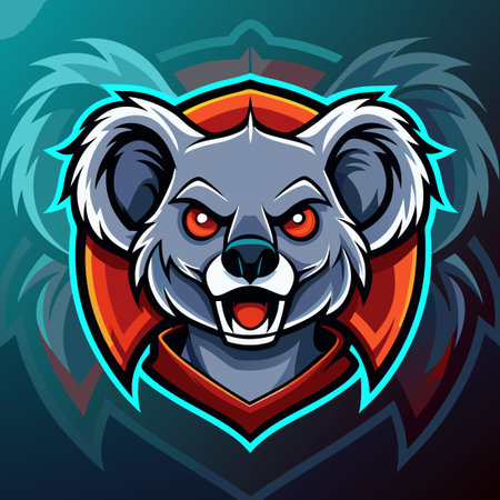 Cool Koala Mascot Design for E-sports Team Logoのイラスト素材