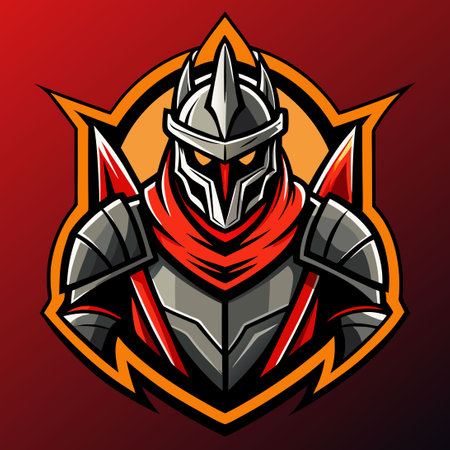 Fierce Knight E-sports Logo: A Symbol of Unstoppable Gaming Courageのイラスト素材