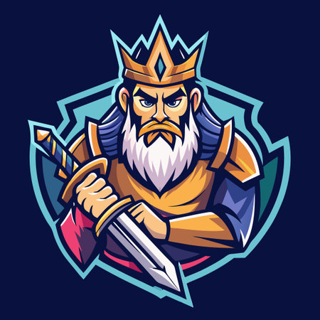 Majestic King Mascot Logo with Modern Vector Illustration for Business Brandingのイラスト素材
