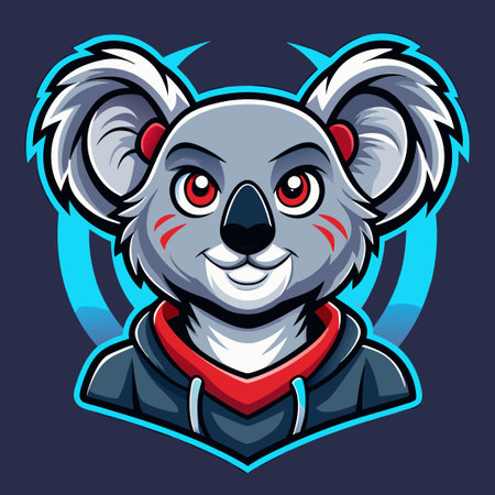 Fierce and Playful: Koala E-Sports Mascot Logoのイラスト素材