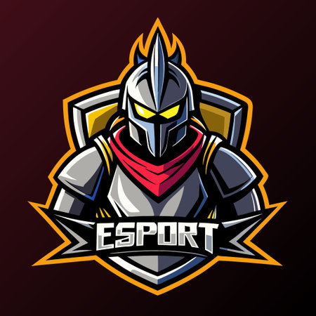 Fierce Knight Mascot: A Vector Logo for E-sports Enthusiastsのイラスト素材