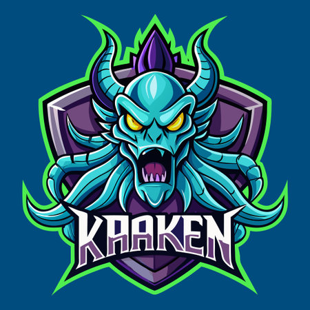 Fierce Kraken Mascot for an Esport Team with Customizable Elementsのイラスト素材