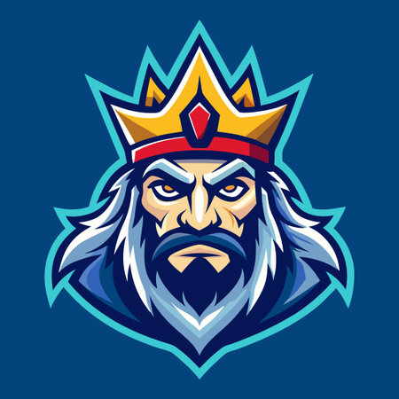 Majestic King's Head Mascot Logo for Sports Teamsのイラスト素材