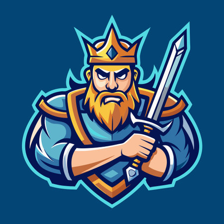 Majestic King Mascot Logo Vector with Modern Illustrationsのイラスト素材