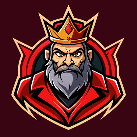 Majestic King Mascot Logo for Esports Teams and Gaming Communitiesのイラスト素材