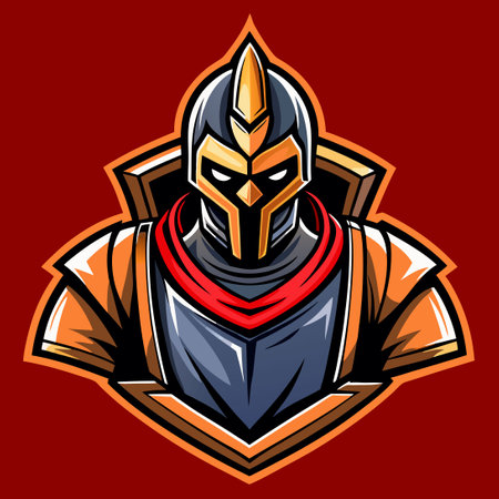 Fierce Crusader Warrior in Esport Gaming Actionのイラスト素材