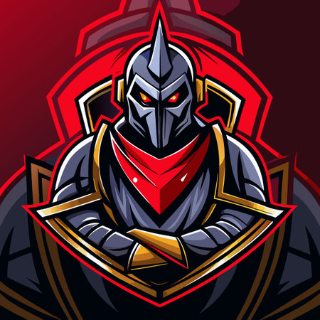 Emblematic Knight Mascot for Esports Team with Vector Designのイラスト素材
