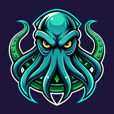 Eerie Octopus Mascot Logo for Esports Kraken Teamのイラスト素材