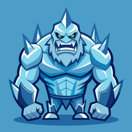 Majestic Ice Golem Mascot for Sports Teams and Logosのイラスト素材