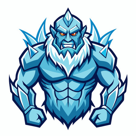 Mascot of Ice Golem for Sports Team: A Legendary Guardian on the Fieldのイラスト素材