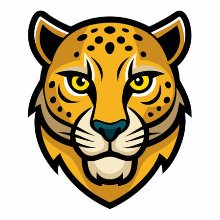 Simple and Stylish Jaguar Head Logo Vector Illustration for Wildcatsのイラスト素材