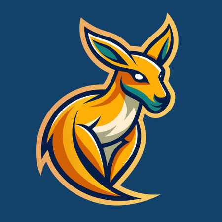 Energetic Kangaroo Mascot Logo for Animal Enthusiasts and Sports Teamsのイラスト素材