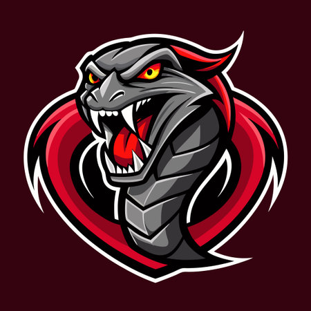 Creative Vector Snake Mascot Logo Design in Alphabet P Initialのイラスト素材