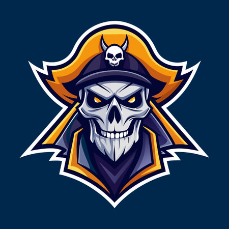 Fierce Pirate Skull Mascot: A Vector Graphic Illustrationのイラスト素材
