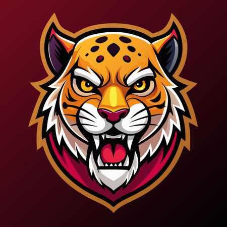 Modern Emblem Featuring a Striking Leopard Mascot Logoのイラスト素材