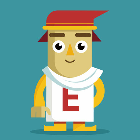 Letter E Embodies Academic Excellence in a Toga Hat Logo Designのイラスト素材