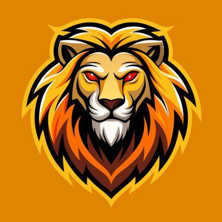 Fierce and Majestic Lion Head Mascot Logo Template for Brand Identityのイラスト素材