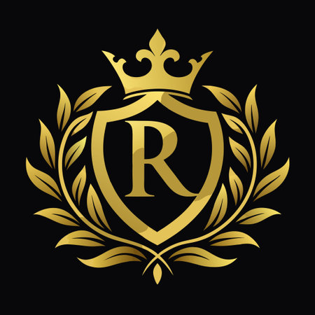 Regal Elegance: Luxurious Royal Letter "R" Logo for Brandsのイラスト素材