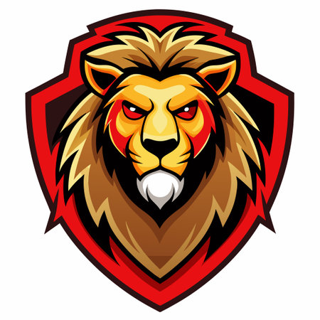 Fierce and Majestic: Lion Mascot Logo Vector Artworkのイラスト素材