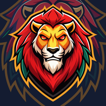 Fierce and Mighty: Lions Esports Mascot Logo Illustrationのイラスト素材