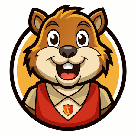 Cartoon Gopher Character with Goofy Expression for Mascot Logo Designのイラスト素材