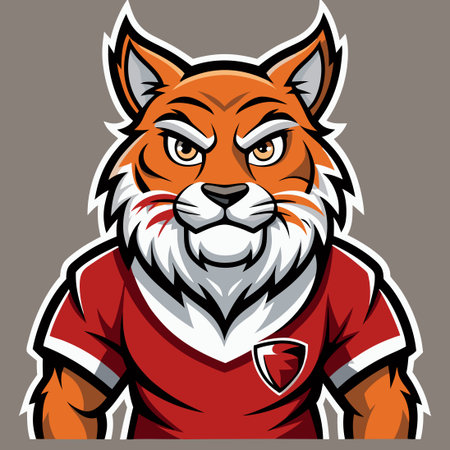 Fierce Lynx Mascot Design for Football Team Logoのイラスト素材