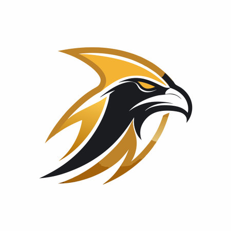 Majestic Falcon Emblem Embodying Luxury and Minimalist Sophisticationのイラスト素材